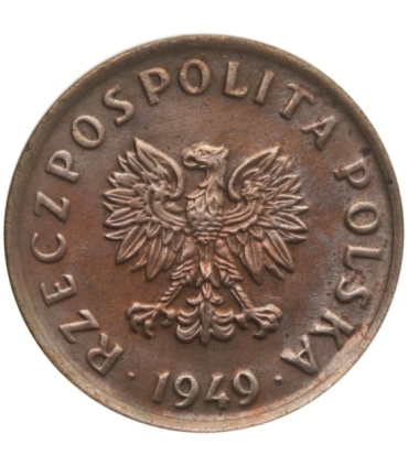 5 groszy 1949, brąz, mennicza stan 1, piękna