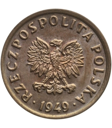 5 groszy 1949, brąz, mennicza stan 1/1-, piękna