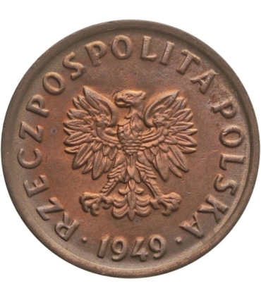 5 groszy 1949, brąz, mennicza stan 1/1-, piękna