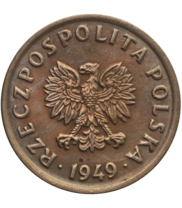 5 groszy 1949, brąz, mennicza stan 1/1-, piękna