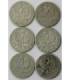 LOT 6 x 2 złote głowa kobiety 1932, 1933, 1934