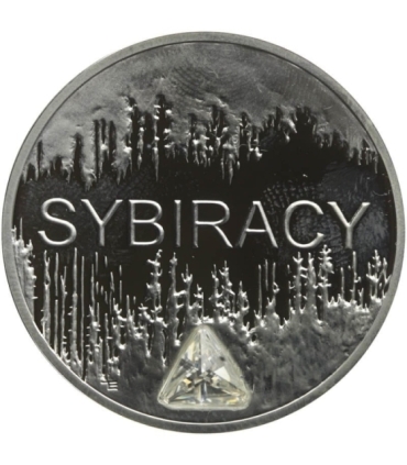 10 zł, Sybiracy, moneta z cyrkonią, rok emisji 2008, opalcowana