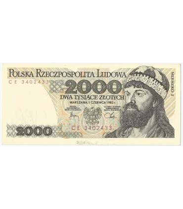 2000 zł Mieszko i Chrobry, 1982, seria CE, stan 1-/2+