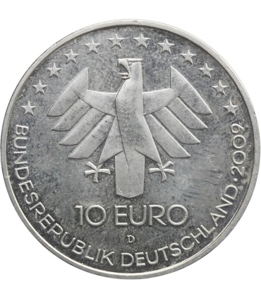 Niemcy 10 euro, 2009 100 rocznica - Międzynarodowa Wystawa Lotnicza, srebro