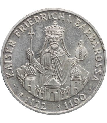 Niemcy 10 marek, 1990 800. rocznica śmierci Fryderyka I Barbarossy