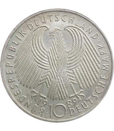 Niemcy 10 marek, 1989 40 rocznica - Republika Federalna Niemiec, srebro