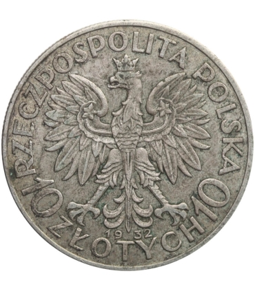 10 złotych Głowa kobiety 1932, stan 3+