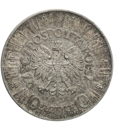 10 zł Piłsudski 1939, stan 2, rzadki rocznik