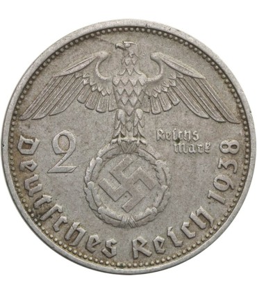 2 marki niemieckie Hindenburg 1938, srebro