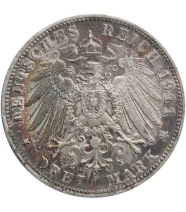 Cesarstwo Niemieckie 3 marki, 1914, st. 2-