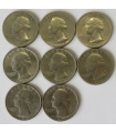 Lot: 8 x USA ¼ dolara (quarter, 25 centów), różne roczniki