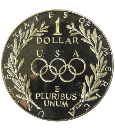 USA 1 dolar, 1988, Igrzyska XXIV Olimpiady, Seul 1988, srebro, certyfikat