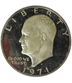 USA 1 dolar, 1971 S, Srebrny dolar Eisenhowera, stan 1-/2+, certyfikat