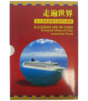 Zestaw 26 monet obiegowych z całego świata w ekskluzywnym albumie