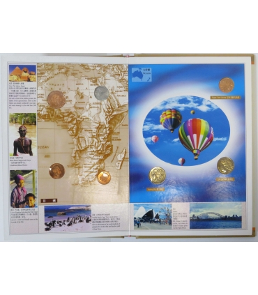 Zestaw 26 monet obiegowych z całego świata w ekskluzywnym albumie