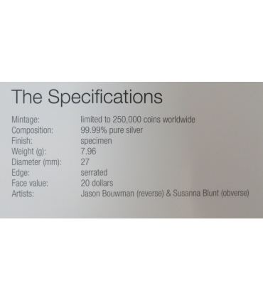 Kanada 20 dolarów, 2011 Kanadyjka, srebro Ag999, certyfikat