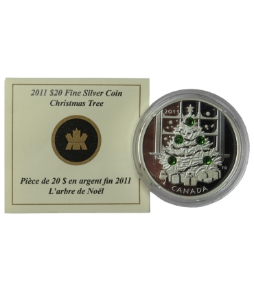 20 dolarów Kanada 2011, Christmas Tree, srebro + kryształy Twarowskiego