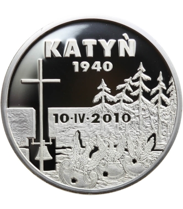 Ku Przestrodze i Pamięci na zawsze - Katyń , Smoleńsk, dwa medale uncjowe 999 + etui