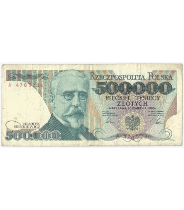 500000 zł Henryk Sienkiewicz 1993, seria A, stan 3/3-