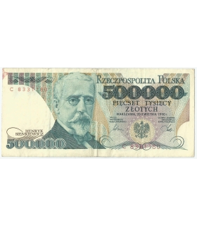 500000 zł Henryk Sienkiewicz 1990, seria C, stan 3