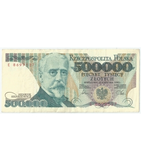 500000 zł Henryk Sienkiewicz 1990, seria E, stan 3+