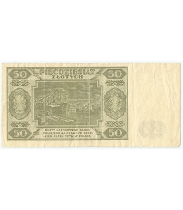50 zł, 1948, stan 3-, seria DA