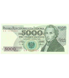 5000 zł Fryderyk Chopin,1988, seria DC, stan 1