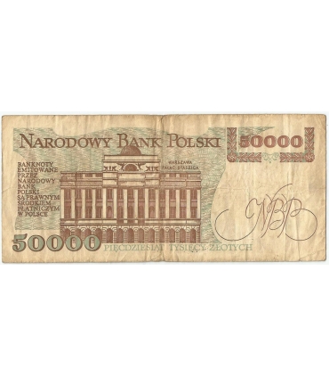 50000 zł Stanisław Staszic 1989, seria D stan 3-/4+