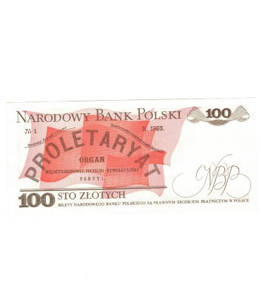 100 zł, Ludwik Waryński, 1986, seria TN, st.1 z paczki bankowej