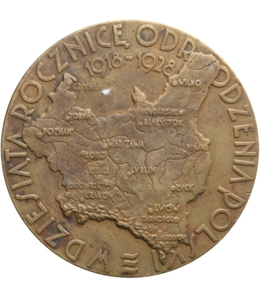 Medal, Marszałek Józef Piłsudski, w dziesiątą rocznicę odrodzenia polski, 1928