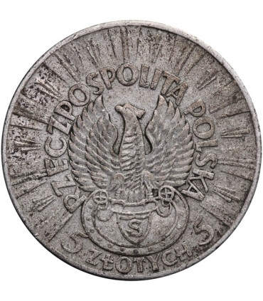 5 złotych Piłsudski Orzeł Strzelecki 1934, stan 3