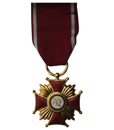 Złoty krzyż zasługi PRL + legitymacja + pudełko