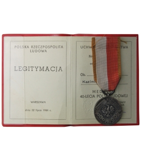 Medal 40-lecia Polski Ludowej + legitymacja