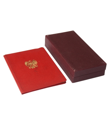 Srebrny krzyż zasługi PRL + legitymacja + pudełko