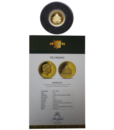 Zestaw 5 złotych monet 5$ z serii Cuda Świata, Au585