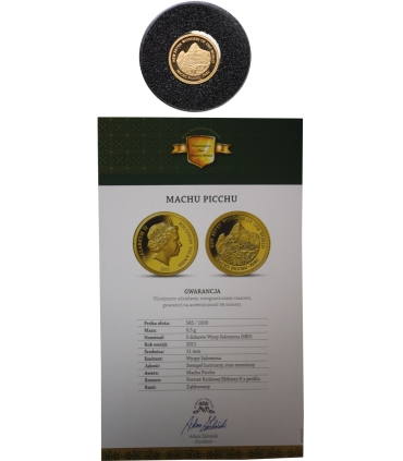 Zestaw 5 złotych monet 5$ z serii Cuda Świata, Au585