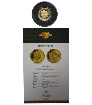 Zestaw 5 złotych monet 5$ z serii Cuda Świata, Au585