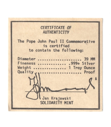 Medal Matka Boska Częstochowska / Solidarity Mint, Srebro  1 Oz 999