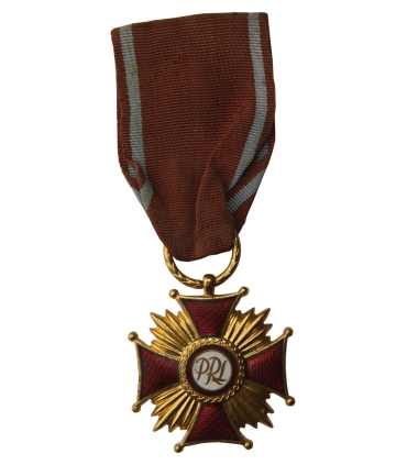 Złoty krzyż zasługi PRL + pudełko