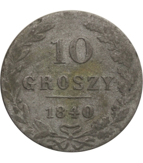 Królestwo Polskie 10 groszy 1840 MW, stan 3-