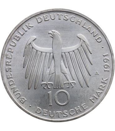 Niemcy 10 marek, 1991 200 rocznica - Brama Brandenburska, certyfikat