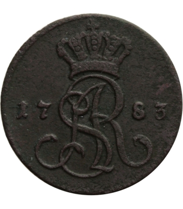 Polska, Stanisław August Poniatowski, 1 grosz, 1783 EB, PIĘKNY