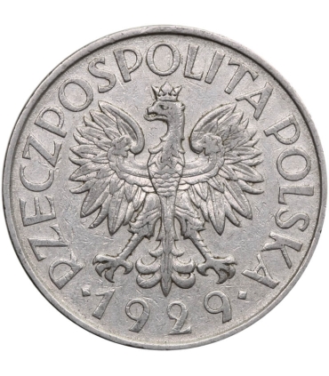1 złoty, rok 1929, moneta starannie wyselekcjonowana