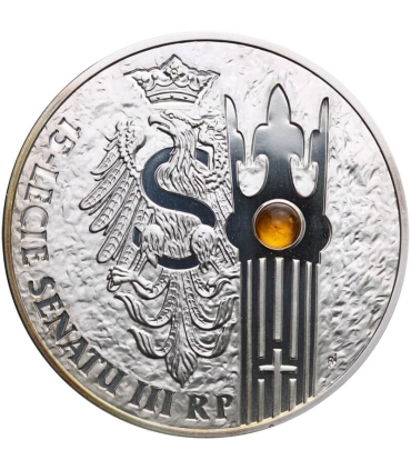 Ekskluzywny zestaw 15-lecie Senatu III RP, 20 zł + 2 zł + etui + folder