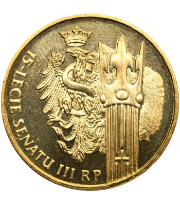 Ekskluzywny zestaw 15-lecie Senatu III RP, 20 zł + 2 zł + etui + folder