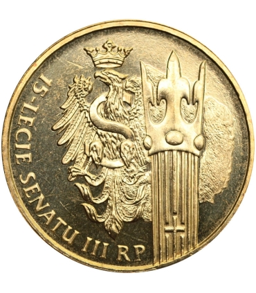 Ekskluzywny zestaw 15-lecie Senatu III RP, 20 zł + 2 zł + etui + folder