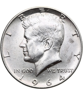 USA 1/2 dolara half dollar Kennedy 1964, stan 2, certyfikat