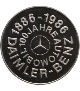 Medal pamiątkowy 100 lat motoryzacji Daimler-Benz (1886-1986) srebro, Ag999, 25g