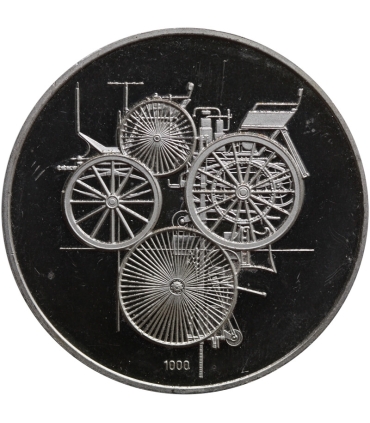 Medal pamiątkowy 100 lat motoryzacji Daimler-Benz (1886-1986) srebro, Ag999, 25g