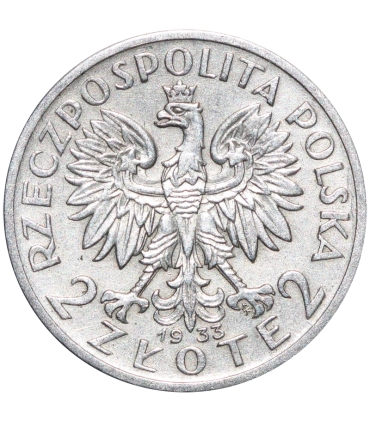 2 złote głowa kobiety 1933, stan 2